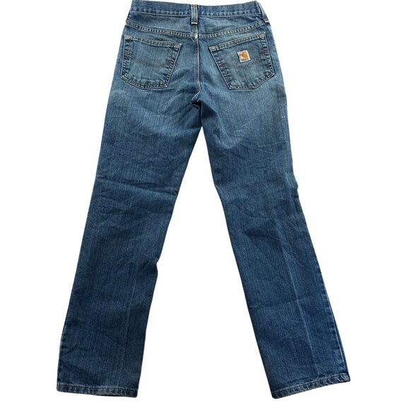 Carhartt Mens Work Jeans Size 30x32 Blue Denim Straight Leg Traditional Fit - Picture 2 of 13